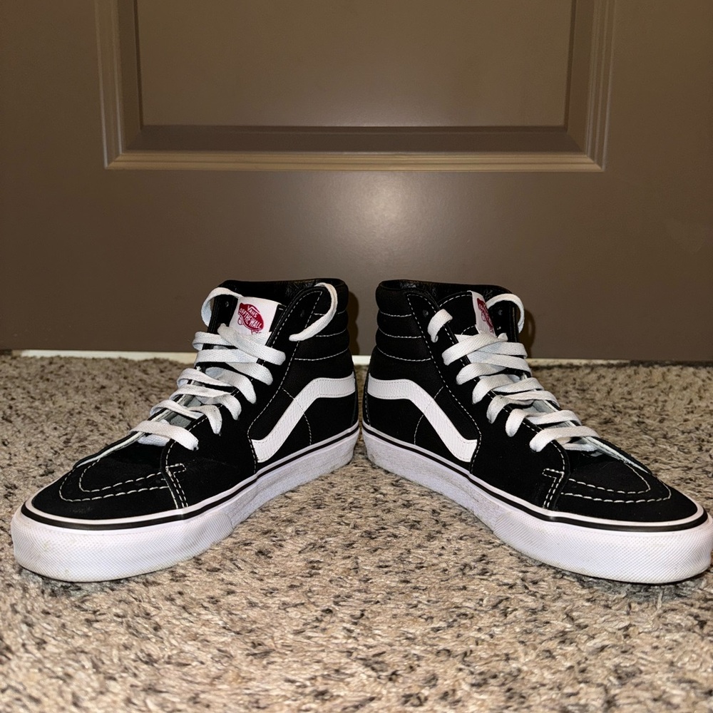 Vans Black and White Sk8-Hi Sneakers